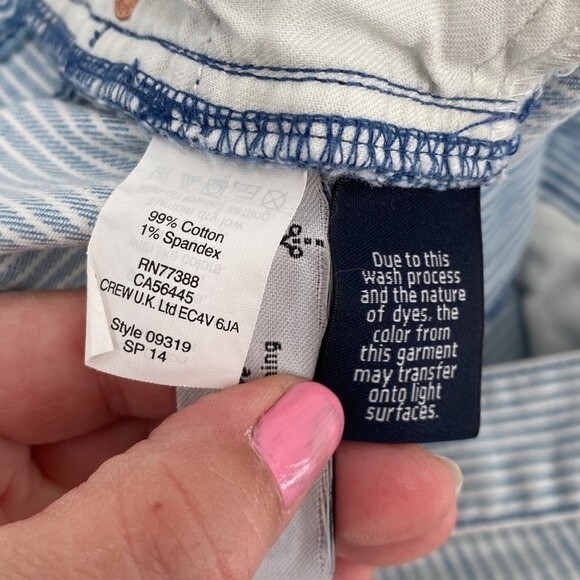 J.Crew Toothpick Womens Railroad Stripe Mid Rise Stretch Denim Jeans Size 31 - Picture 7 of 10